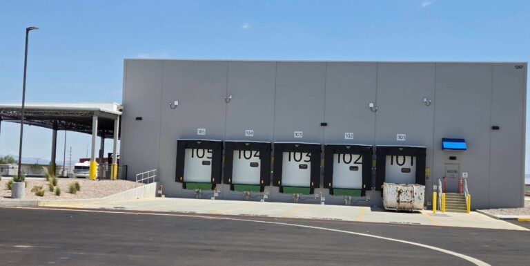 Amazon Distribution Facility, Naples, UT - Rear elevation and dock doors